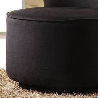 Microfiber Round Swivel Chair in Black  Oxford Creek For the Home 