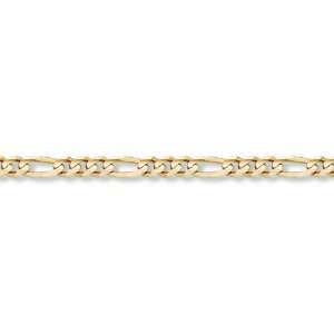  14K Gold Figaro Link Bracelet (7mm) Jewelry