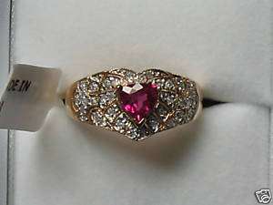 Pink Trilliant Rubelite Tourmaline Diamond 14kt Ring  