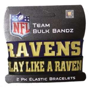   Baltimore Ravens Large Bulk Bandz Band Bracelet 2PK