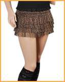 GRAY LEOPARD SHEER TIERED LAYER MINI SKIRT #237 SMALL  