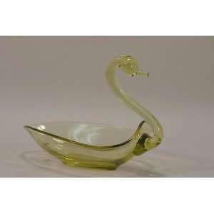   Miller Chartreuse Swan. Pall Mall Style. 7 1/2 tall 