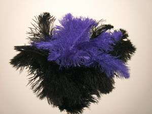 PURPLE/BLACK OSTRICH FEATHER DUSTER 36  OVERALL 900MM  
