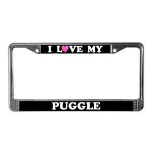 Love My Puggle Pets License Plate Frame by   