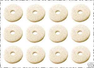 12 White Felt Washers for Guitar Strap Button/Endpin  
