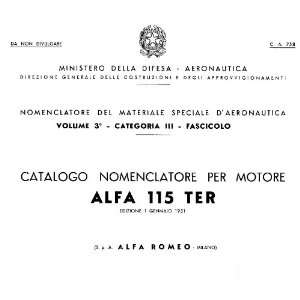   Romeo 115 TER Aircraft Engine Parts Manuals Alfa Romeo 115 TER Books