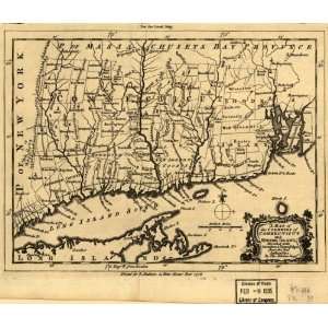  1758 Map of the colonies in Connecticut & Rhode Island 