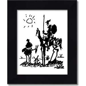  Don Quixote Pablo Picasso w/ 2 in Black wood frame   14 