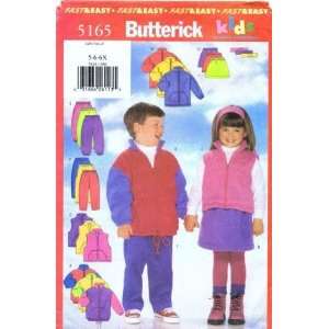  Butterick 5165 Sewing Pattern Girls Boys Jacket Vest Skirt 