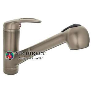   PVD Brushed Nickel Kitchen Faucet with Pull Out Spray 