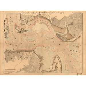  Civil War Map Map of Charleston Harbor, S.C.