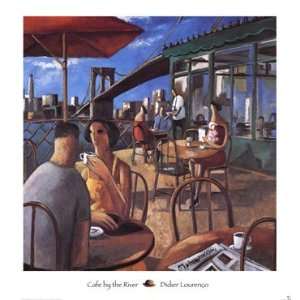  Cafe by the River   Poster by Didier Lourenco (36 x 37.75 