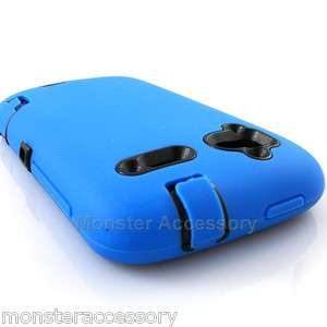 Blue Double Layer Hard Case Gel Cover For HTC Sensation 4G T Mobile 