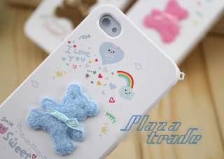 1x Sweet Love Blue Solid Bear Hard Skin Case Accessory ONLY. Phone not 