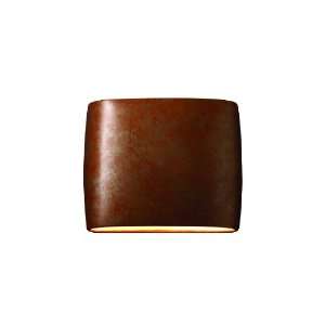   and Bottom Wide Oval Wall Sconce Finish Rust Patina