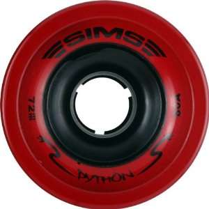 Sims Street Python 72mm 80a Red/Black Skateboard Wheels (Set Of 4 