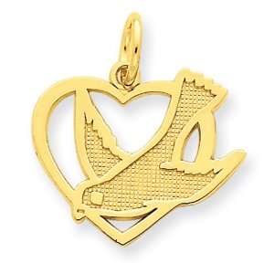  14k Gold Peace Bird Charm Jewelry