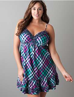 Plus size Sparkle plaid chemise  Lane Bryant