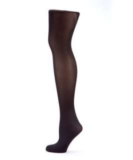   (Black) Gold by Giles Zip Up Print Tights  234941001  New Look