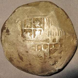 Treasure Coin, Spanish Colonial 8 Reales Silver Cob King Phillip IV 