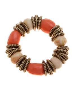 Coral (Orange) Ring and Bead Braclet  244518083  New Look