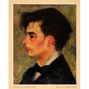 1952 Tipped In Print Portrait de Georges Riviere Impressionism Renoir 