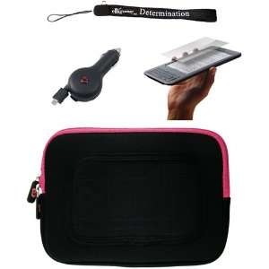 Pink/Black Sleeve with Interior Fur Padding for  Kindle Wireless 