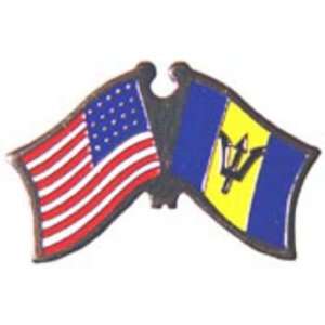  American & Barbados Flags Pin 1 Arts, Crafts & Sewing