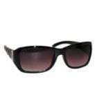 Apostrophe Womens Rimmed Sunglasses Jewel Accent Black