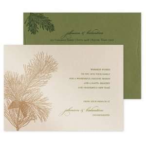  Natural Pine Holiday Party Invitations by Checkerboard 