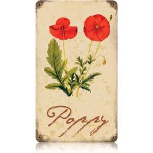 Poppy Home and Garden Vintage Metal Sign   Victory Vintage Signs 