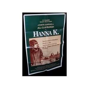  Hanna K Folded Movie Poster 1983 