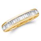 ApexJewels Baguette Diamond Wedding Ring 14k Yellow Gold 