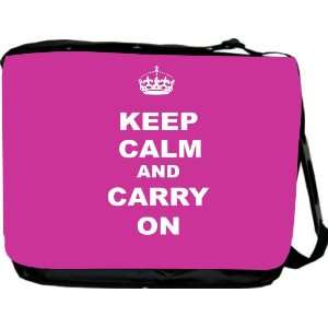 Keep Calm and Carry On   Pink Rose Messenger Bag   Book Bag   School 