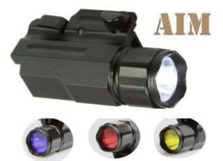 AIM QD 150 LED PISTOL GUN RAIL FLASH LIGHT+COLOR LENS  