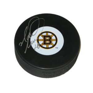  Autographed Mark Recchi Boston Bruins logo puck Sports 