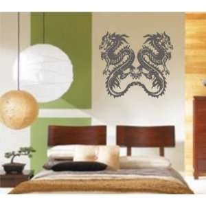  Twin Tribal Dragons Wall Decal Sticker Mural Art Graphic Dragon 
