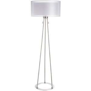 Dainolite 22868F SC WH 2 Light Floor Lamp with Double Organza White 