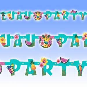 44 Tropical Sunset LUAU PARTY Jointed Letter Banner  