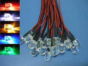 50 Mixed Colour 10mm LEDs Pre Wired Light 12V 20cm Bulb  