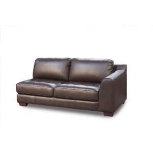  Zen Right 1 Armed Mocha Leather Tufted Sofa By Diamond