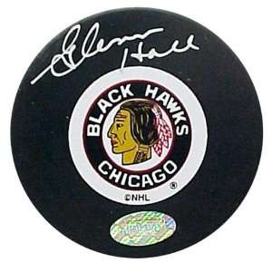  Glenn Hall Signed Blackhawks Logo Hockey Puck Sports 
