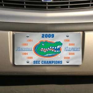  Florida Gators 2009 SEC Champions Silver Frosted License 