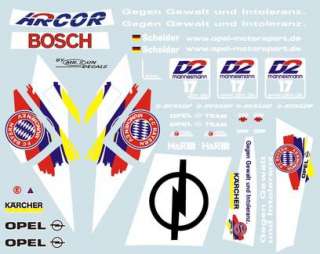 Decal 1/18 Opel Astra V8 DTM Scheider Bayern für Minichamps in 