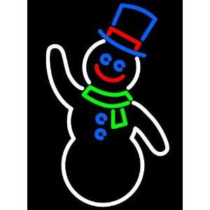  11 Lighted Neon Snowman Christmas Decoration Sign