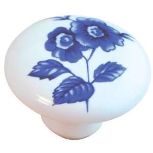 Ultra 41627 1 1/2 inch Designers Edge Round White Porcelain with Blue 
