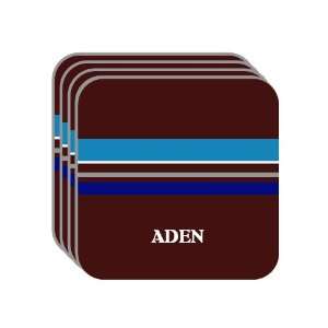 Personal Name Gift   ADEN Set of 4 Mini Mousepad Coasters (blue 