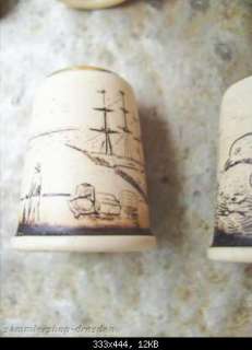 Fingerhut England Thimbles scrimshaw Seefahrt ships Schiff Schiffe 