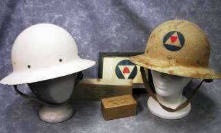 WWII Civil Defense OCD Helmet (2), Police Auxiliary Arm Band, Dressing 