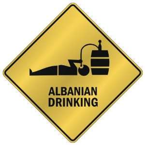   ALBANIAN DRINKING  CROSSING SIGN COUNTRY ALBANIA